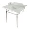 Kingston Brass 36 Carrara Marble Console Sink with Brass Legs, Marble WhitePolished Nickel LMS3622M8SQ6 - alternate 1